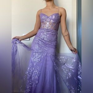 Sparkly lace mermaid cut gown